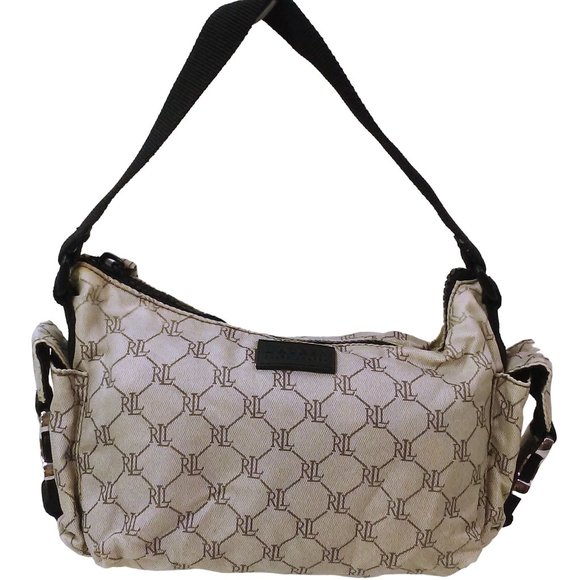 Lauren Ralph Lauren TopCarry Logo Fabric Utility Handbag 10x7 Pockets Duty-Strap - Picture 2 of 8